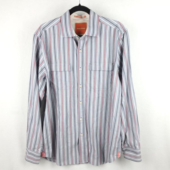 TOMMY BAHAMA |  Pima Cotton Long Sleeve Button Down Shirt size L - Picture 1 of 9